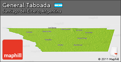 Physical Panoramic Map of General Taboada, single color outside