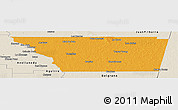 Political Panoramic Map of General Taboada, shaded relief outside