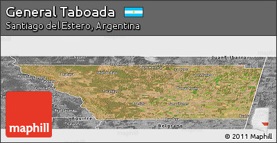 Satellite Panoramic Map of General Taboada, desaturated