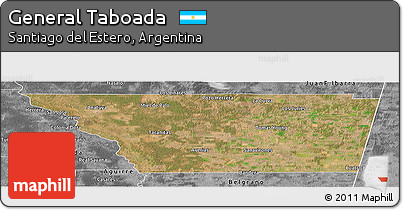 Satellite Panoramic Map of General Taboada, desaturated