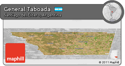 Satellite Panoramic Map of General Taboada, lighten, desaturated