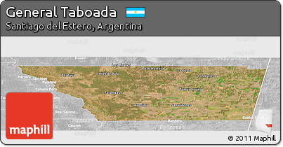 Satellite Panoramic Map of General Taboada, lighten, desaturated