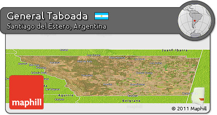 Satellite Panoramic Map of General Taboada, physical outside