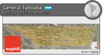 Satellite Panoramic Map of General Taboada, semi-desaturated