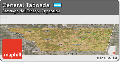 Satellite Panoramic Map of General Taboada, semi-desaturated