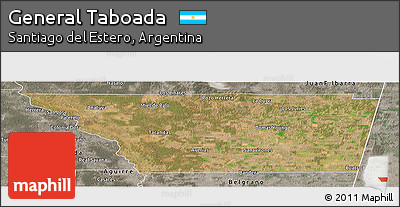 Satellite Panoramic Map of General Taboada, semi-desaturated