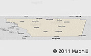 Shaded Relief Panoramic Map of General Taboada, desaturated