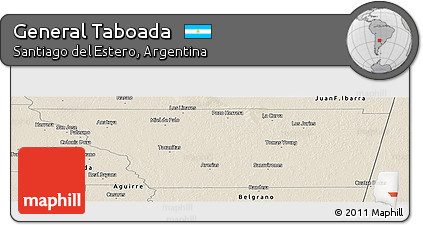Shaded Relief Panoramic Map of General Taboada