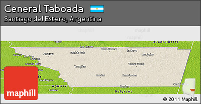 Shaded Relief Panoramic Map of General Taboada, physical outside