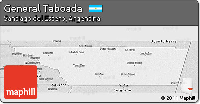 Silver Style Panoramic Map of General Taboada