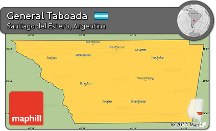 Savanna Style Simple Map of General Taboada, cropped outside