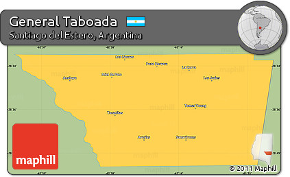Savanna Style Simple Map of General Taboada, single color outside