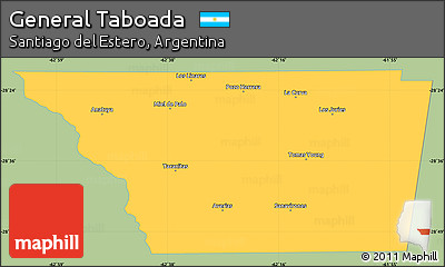 Savanna Style Simple Map of General Taboada, single color outside