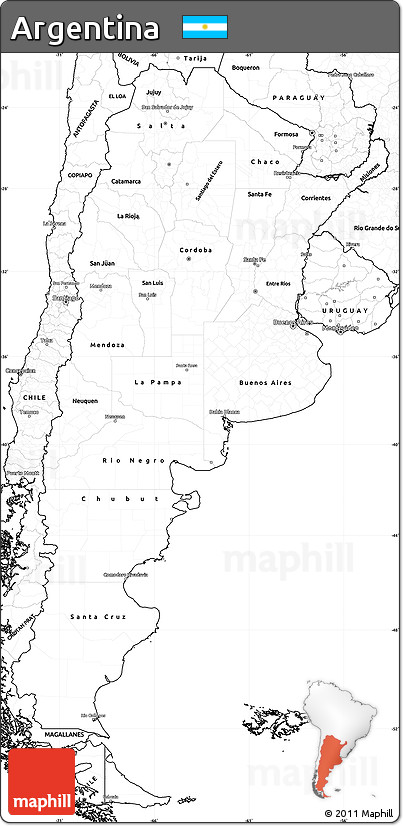 Blank Simple Map of Argentina