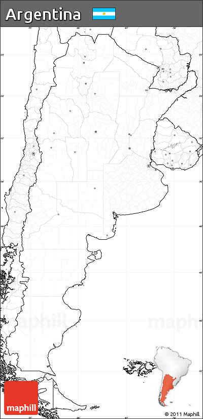 Blank Simple Map of Argentina, no labels