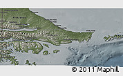 Physical 3D Map of Ushuaia (Is.), darken, semi-desaturated