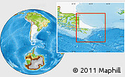 Physical Location Map of Ushuaia (Is.), highlighted country