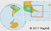 Political Location Map of Ushuaia (Is.)