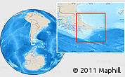 Shaded Relief Location Map of Ushuaia (Is.)