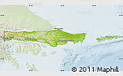 Physical Map of Ushuaia, lighten