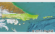 Physical Map of Ushuaia, satellite outside