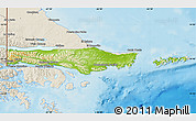 Physical Map of Ushuaia, shaded relief outside