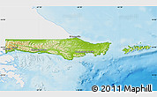 Physical Map of Ushuaia, single color outside