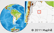 Physical Location Map of Yerba Buena, highlighted country