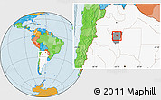 Political Location Map of Yerba Buena, highlighted country, highlighted parent region
