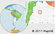 Political Location Map of Yerba Buena, highlighted country