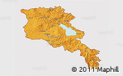 Political 3D Map of Armenia, cropped outside