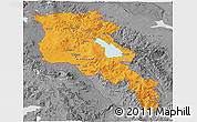 Political 3D Map of Armenia, desaturated