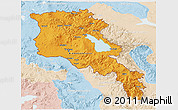 Political 3D Map of Armenia, lighten