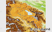 Political 3D Map of Armenia, physical outside