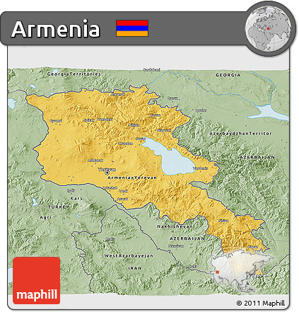 Savanna Style 3D Map of Armenia