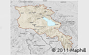 Shaded Relief 3D Map of Armenia, desaturated