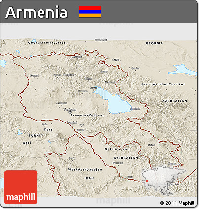 Shaded Relief 3D Map of Armenia