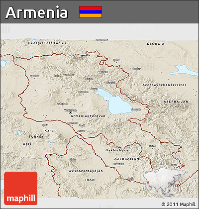 Shaded Relief 3D Map of Armenia