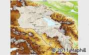 Shaded Relief 3D Map of Armenia, physical outside