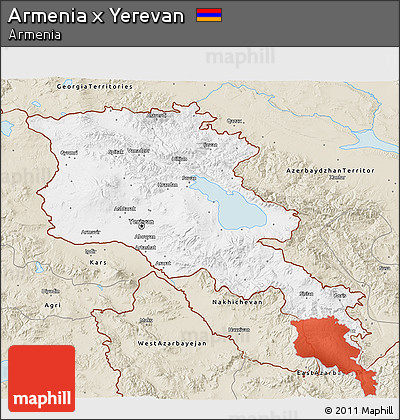 Classic Style 3D Map of Armenia X Yerevan