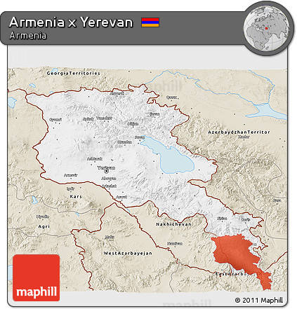 Classic Style 3D Map of Armenia X Yerevan