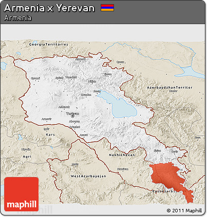 Classic Style 3D Map of Armenia X Yerevan