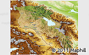 Satellite 3D Map of Armenia x Yerevan, physical outside