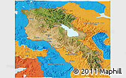 Satellite 3D Map of Armenia x Yerevan, political outside