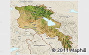 Satellite 3D Map of Armenia x Yerevan, shaded relief outside