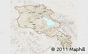 Shaded Relief 3D Map of Armenia x Yerevan, lighten