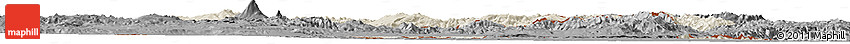 Shaded Relief Horizon Map of Armenia X Yerevan, darken, desaturated