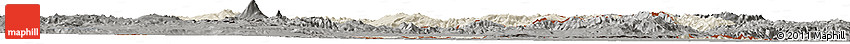 Shaded Relief Horizon Map of Armenia X Yerevan, darken, semi-desaturated