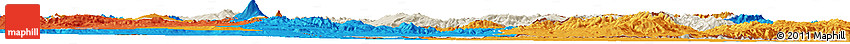 Shaded Relief Horizon Map of Armenia X Yerevan, political outside