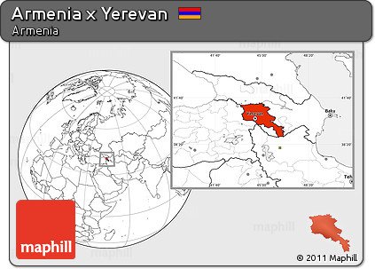 Blank Location Map of Armenia X Yerevan
